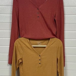 Waffle Knit Button Henley Bundle